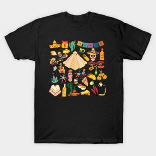 Mexico Travel Icons T-Shirt